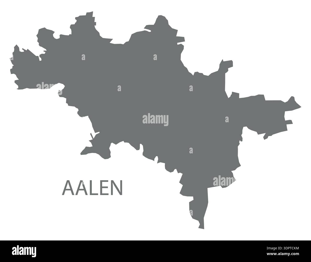 Aalen city map with boroughs grey illustration silhouette shape Stock ...