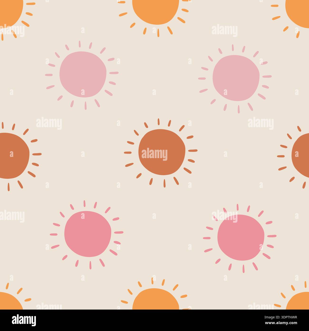 Hand drawn modern doodle seamless pattern. Pastel grunge background Stock Vector
