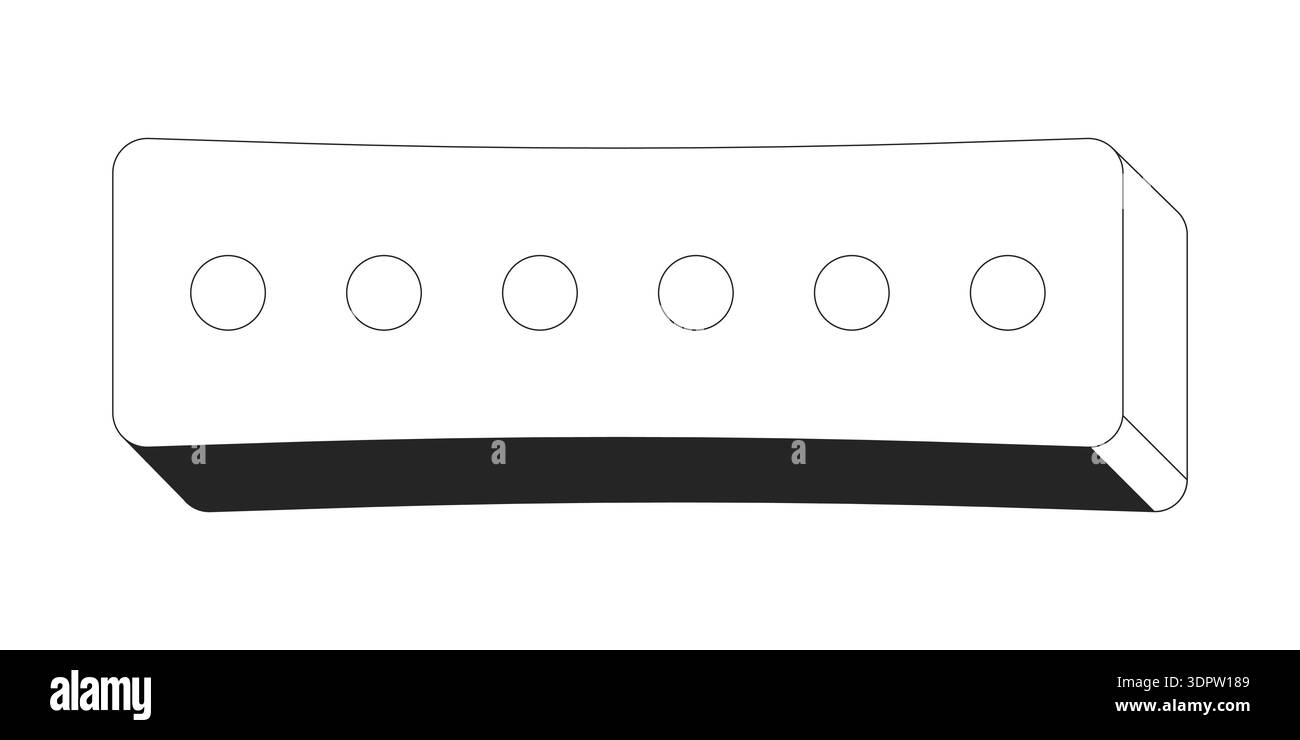 Rectangular password input field with six dots 2D line object Stock Vector