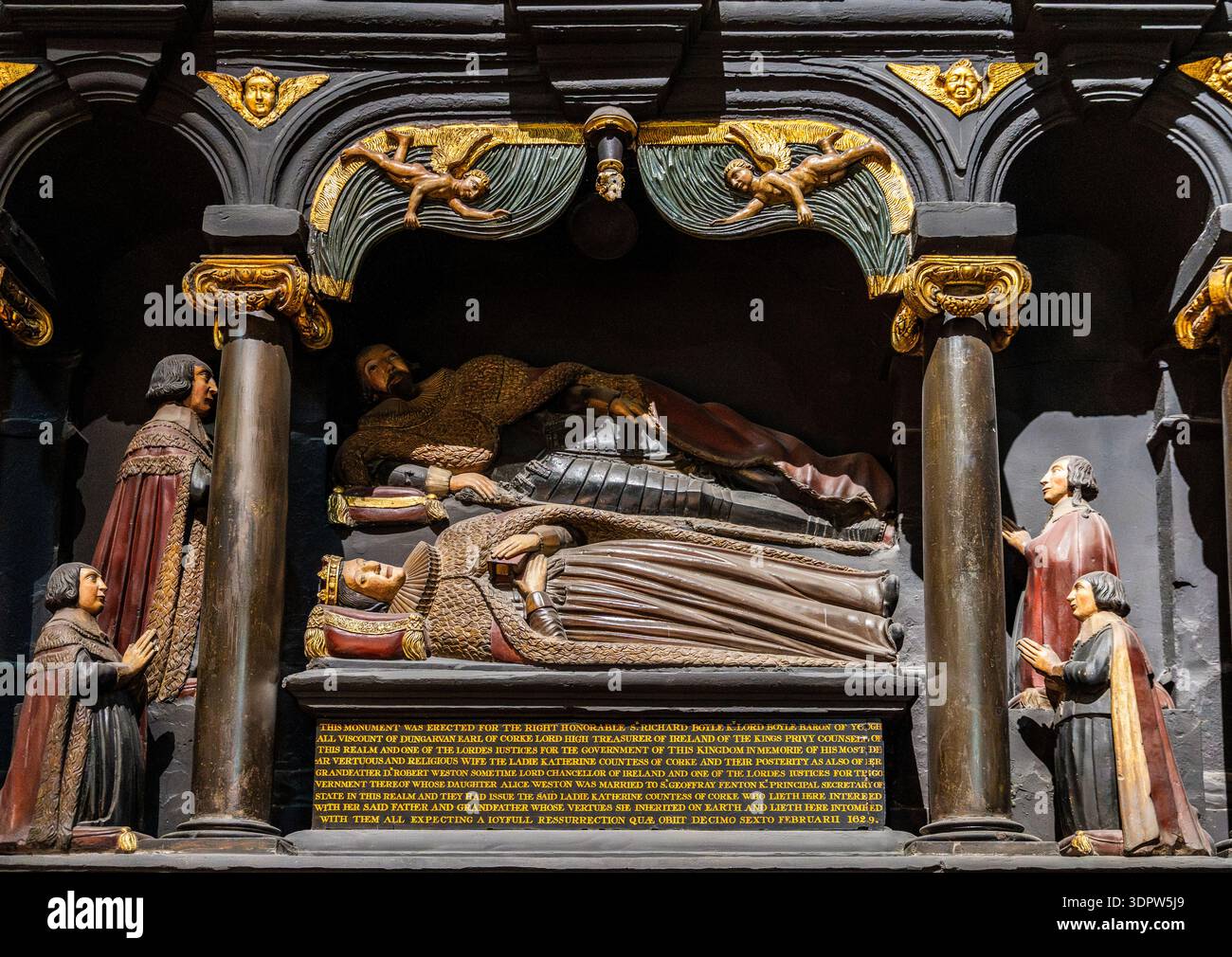 The Boyle Family Monument at the west end of St Patrick's Cathedral, erected in 1632 by Richard Boyle, 1st Earl of Cork, in Dublin, Ireland Stock Photo