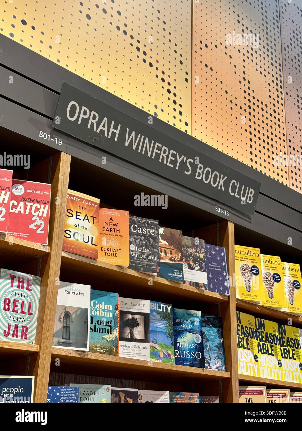 books on shelves bookstore in dubai mall - Smartphone Captured Stock Image