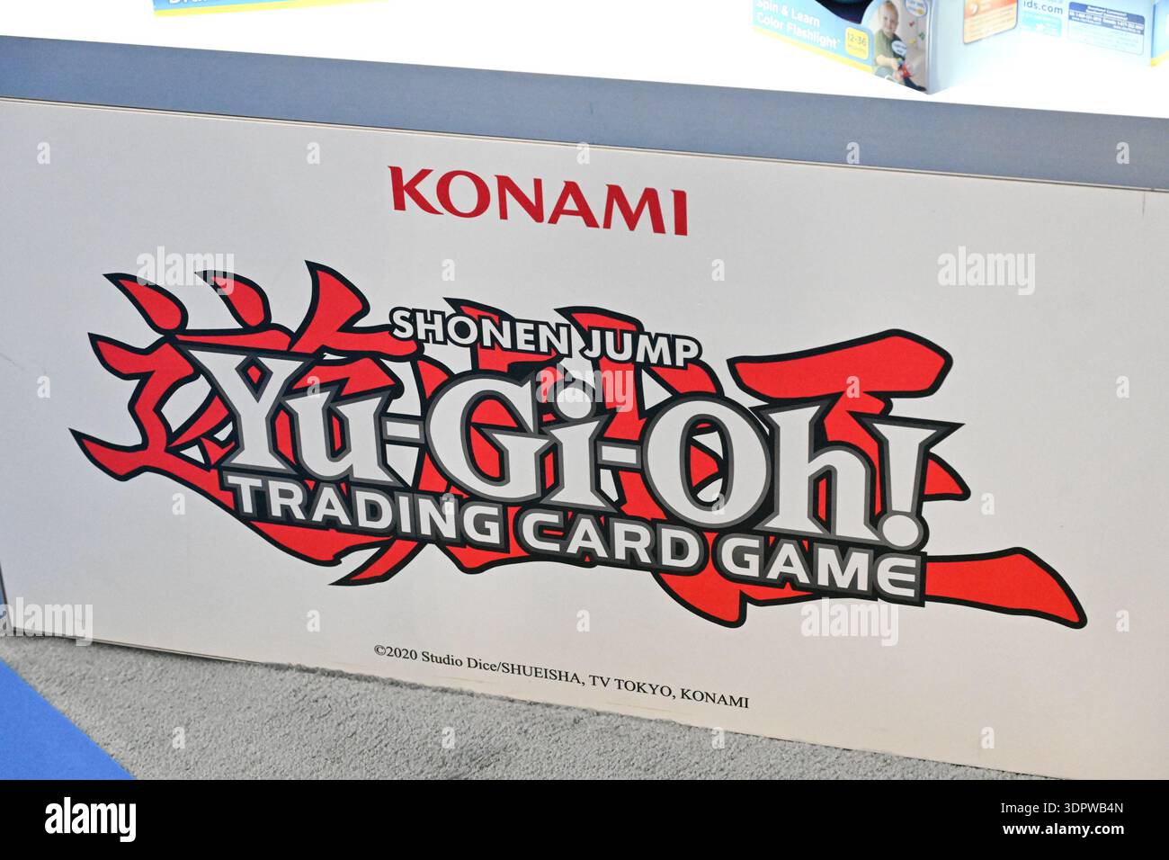 New York, USA. 15th Feb, 2026. Konami Yu-Gi-Oh! trading card game signage  on Day 2 of the North American International Toy Fair 2026 at Javits Center  in New York, NY on February