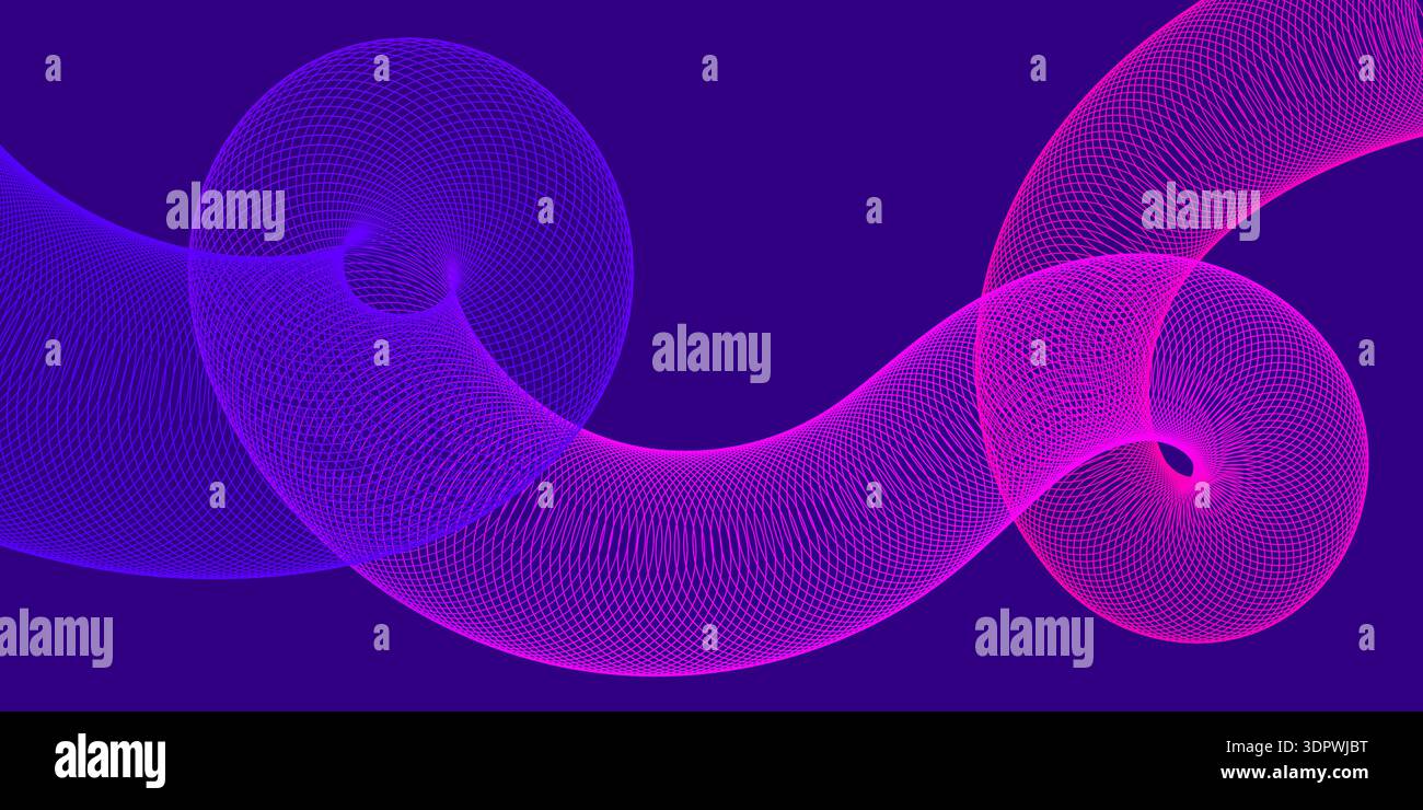 Colorful gradient backdrop with wavy dynamic line. Stock Vector