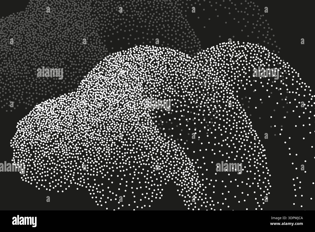 Background template with white dotwork. Abstract grain texture, stipple sand effect Stock Vector