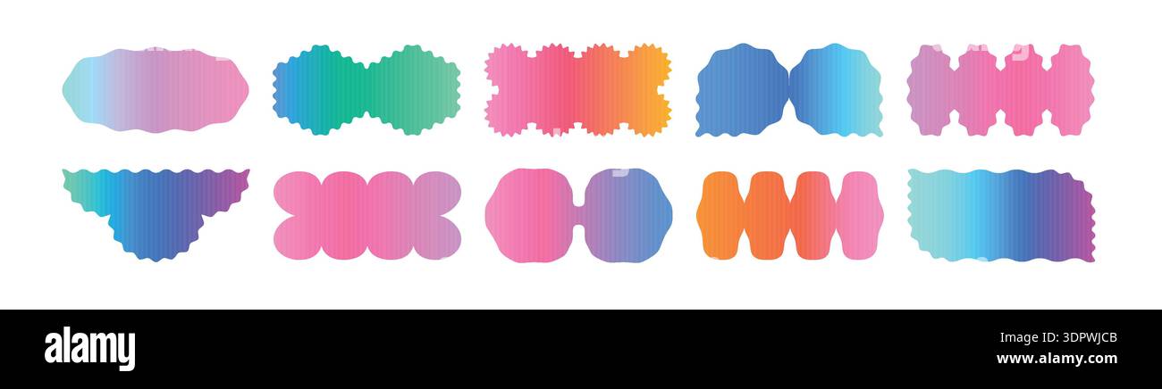 Y2k style modern gradient shapes collection Stock Vector