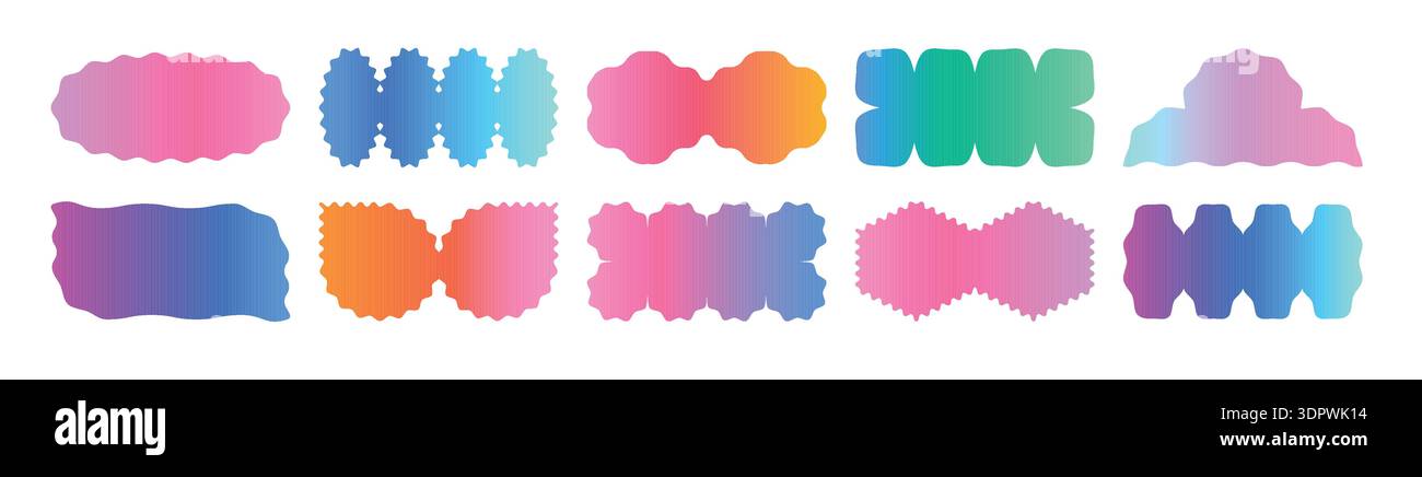 Y2k style modern gradient shapes collection Stock Vector