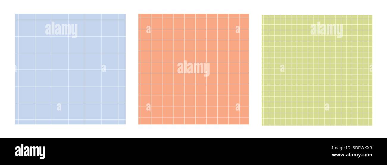 Trendy checkered background set. Straight line grid Stock Vector