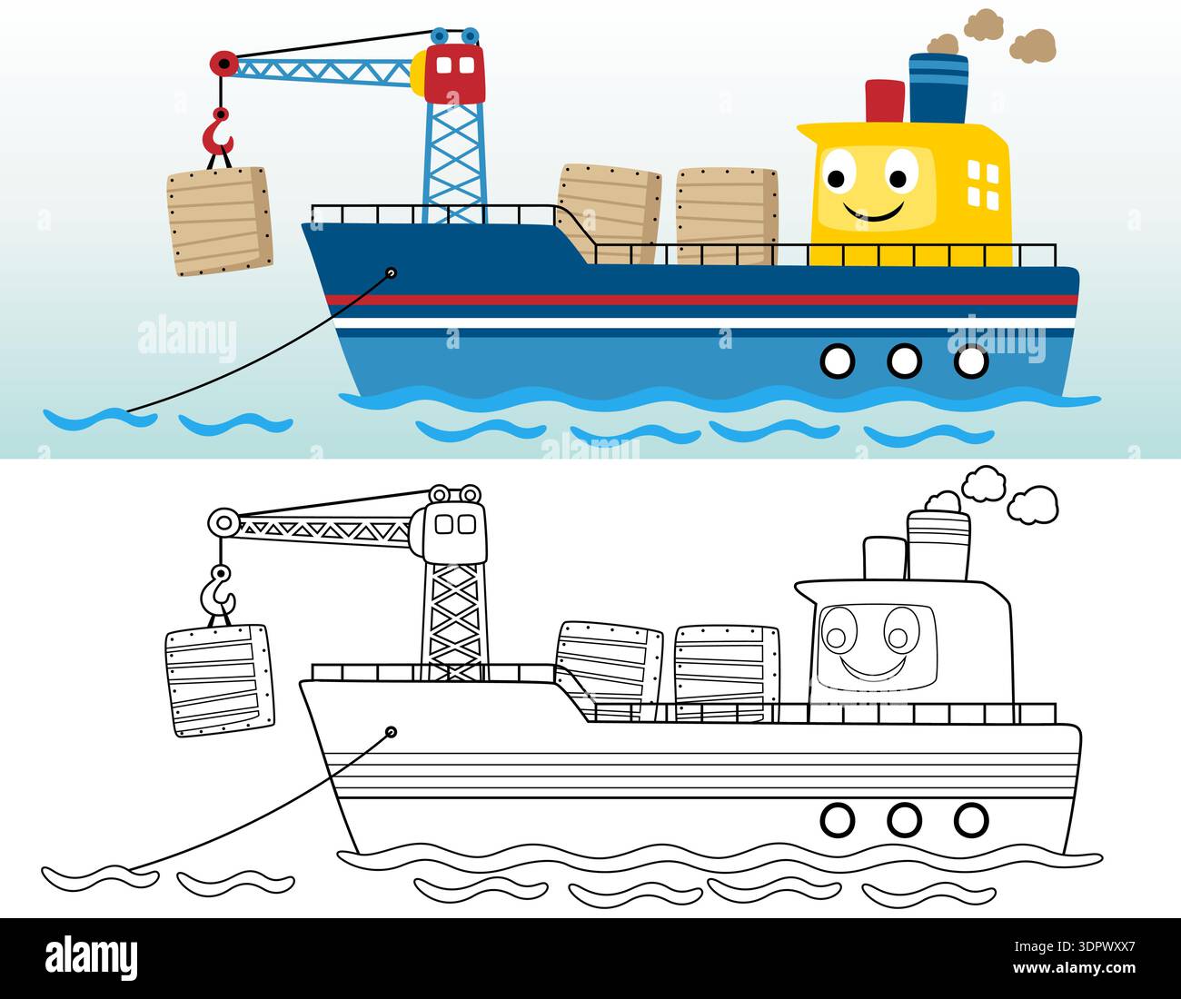 Crane in harbor sea Stock Vector Images - Alamy