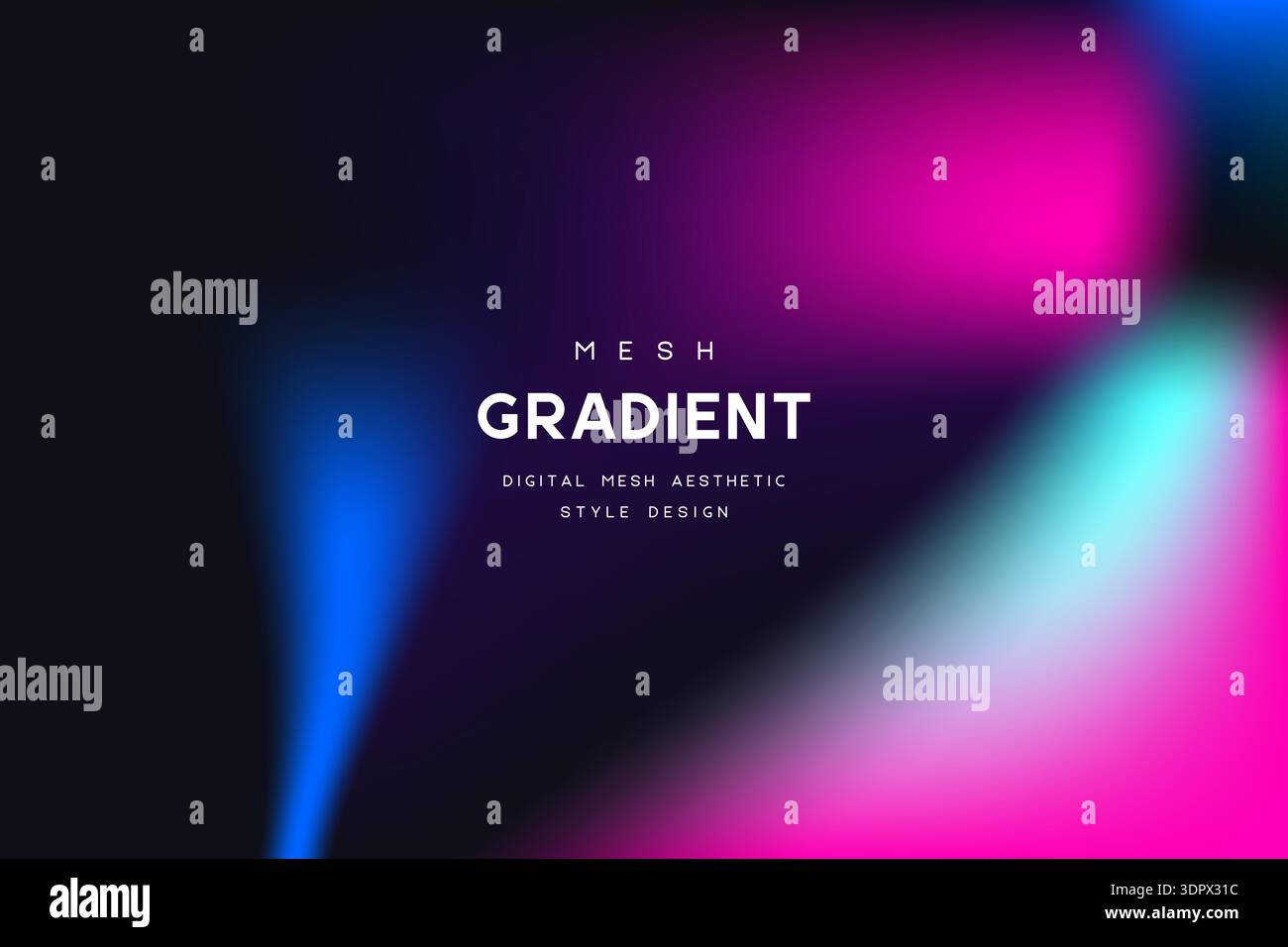 Dark neon mesh gradient Stock Vector