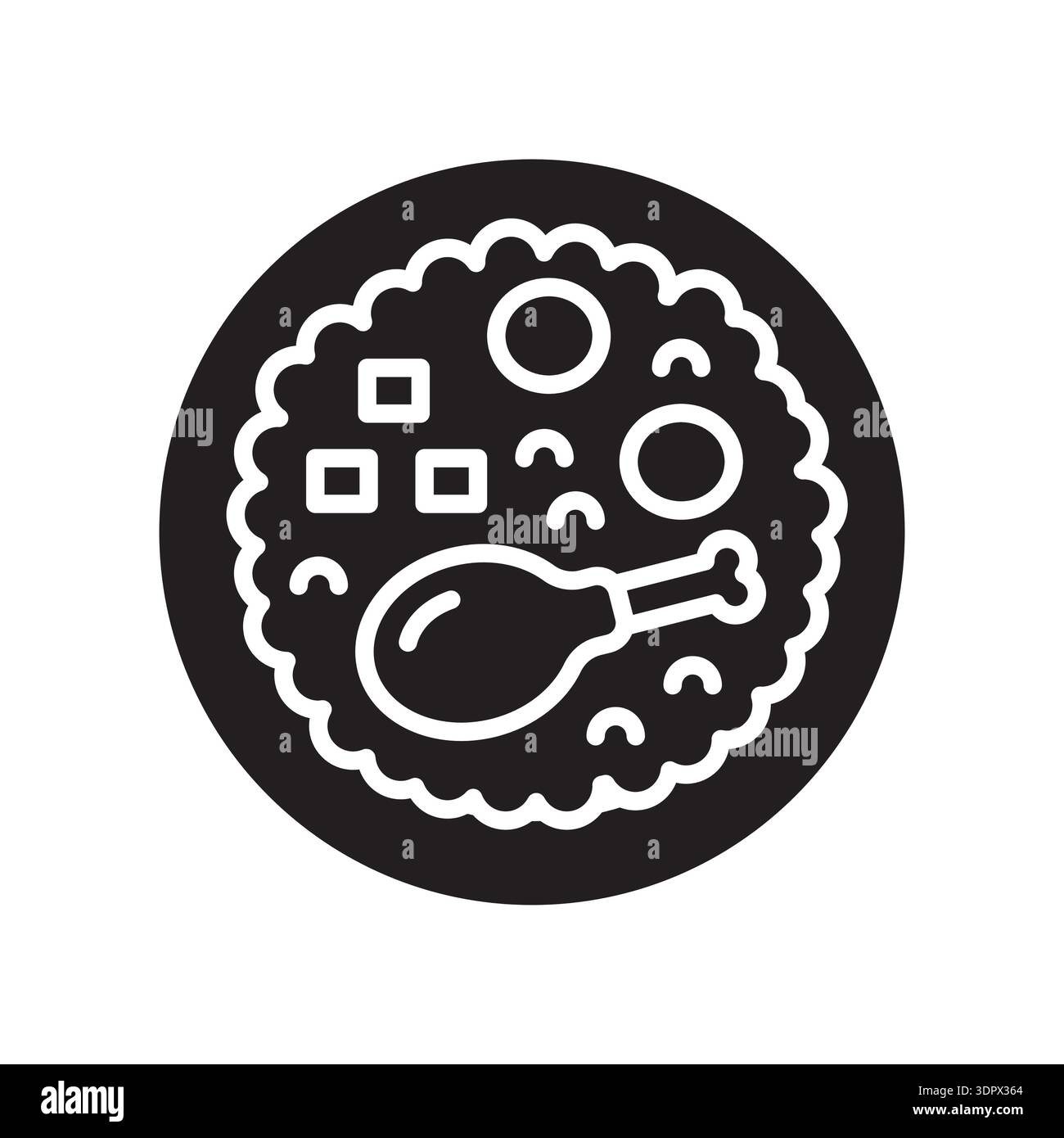 biryani black glyph icon. Vector isolated element. Editable stroke. Stock Vector