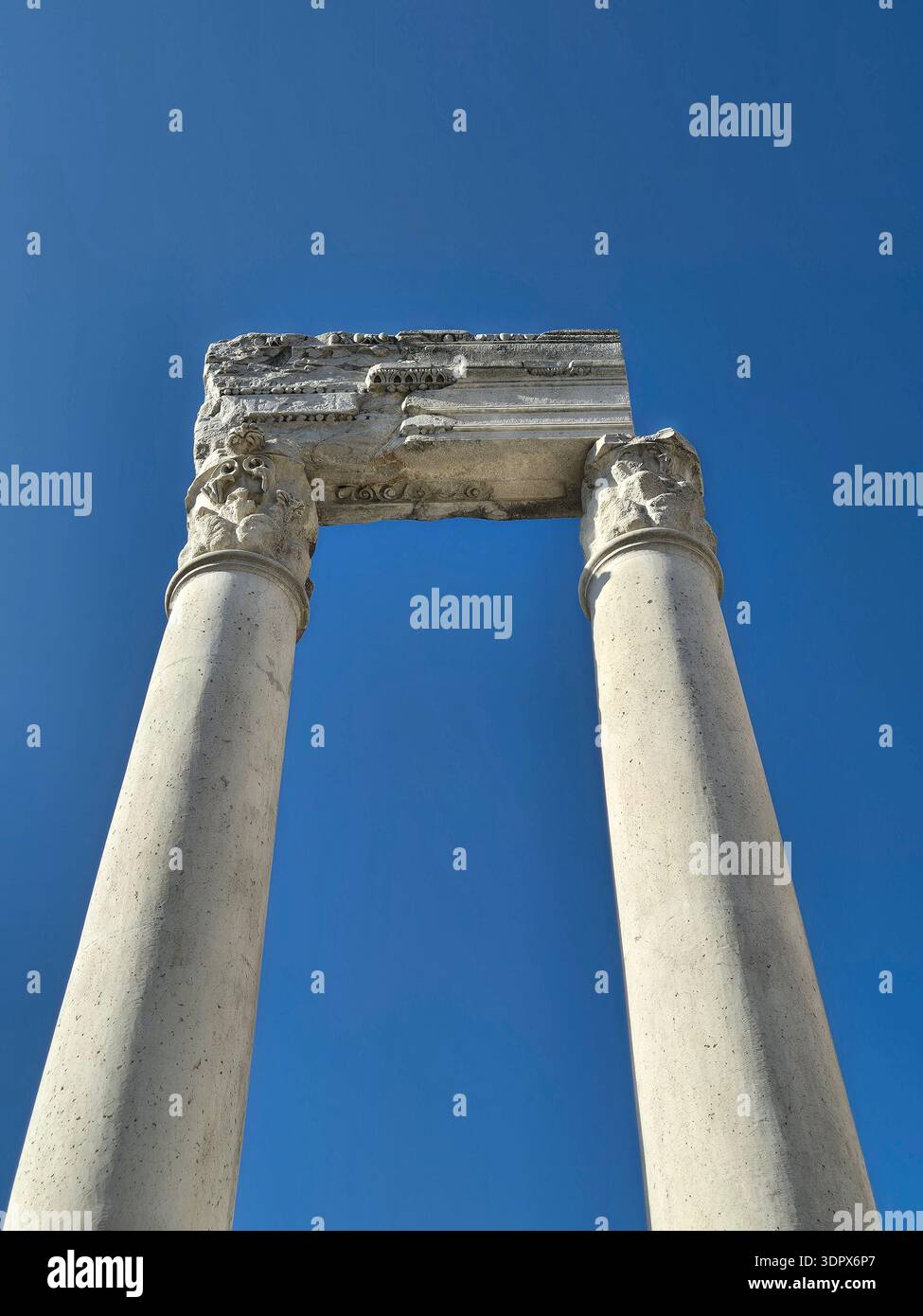 Historical heritage of Bulgaria, stone columns of the Roman era - Smartphone Captured Stock Image
