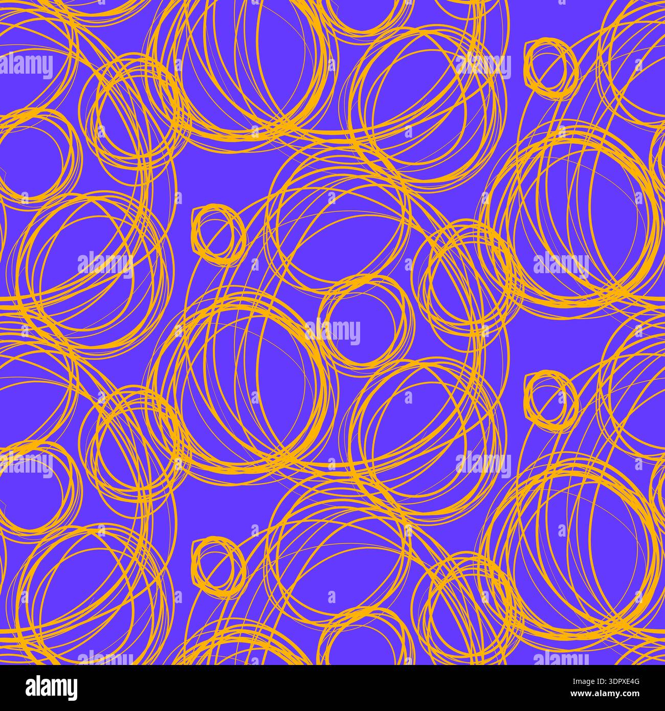 Yellow seamless grunge pattern featuring abstract shapes, doodles, scribbles, geometric elements, waves, lines and organic textures Stock Vector