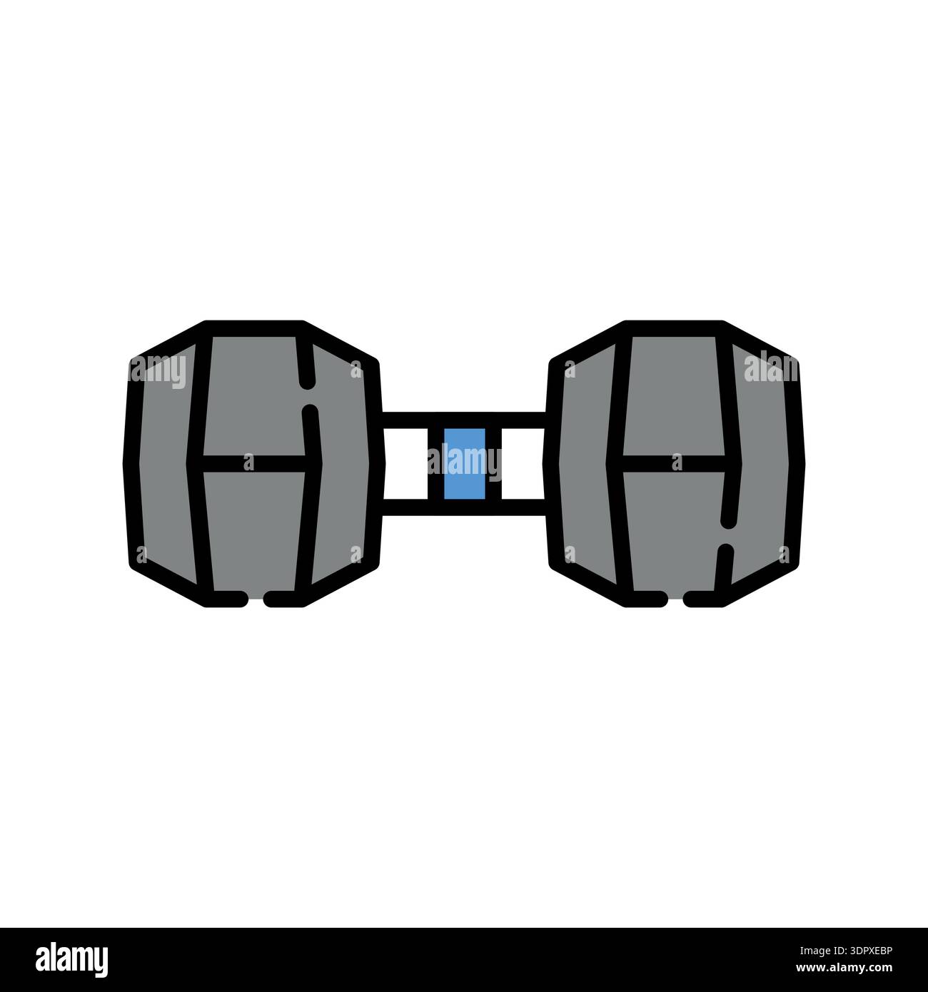 dumbbells color line icon. Vector isolated element. Editable stroke. Stock Vector