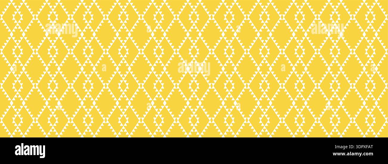 Yellow Boho Tribal Seamless Diamond Pattern Stock Vector