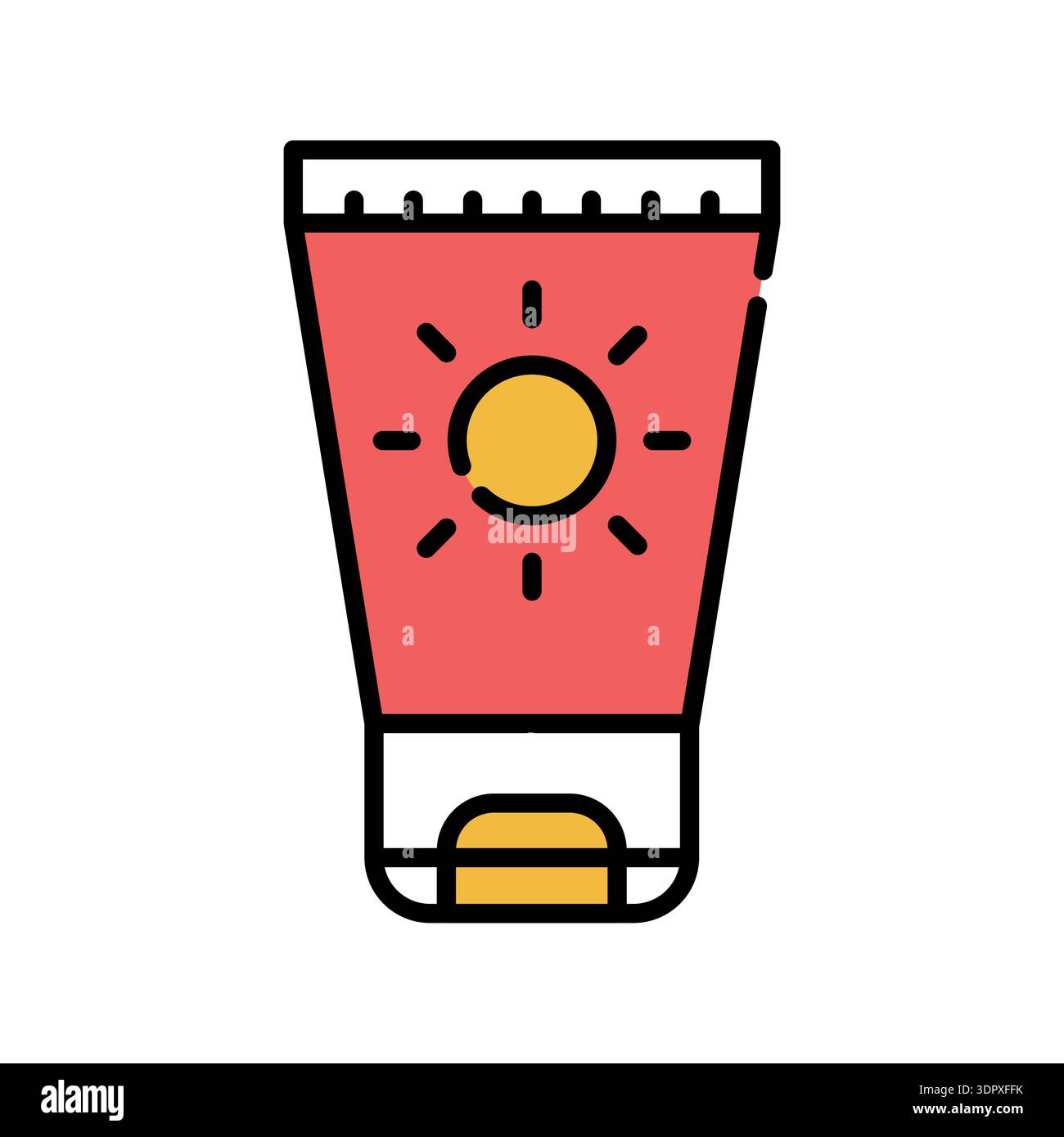 sunscreen color line icon. Vector isolated element. Editable stroke. Stock Vector