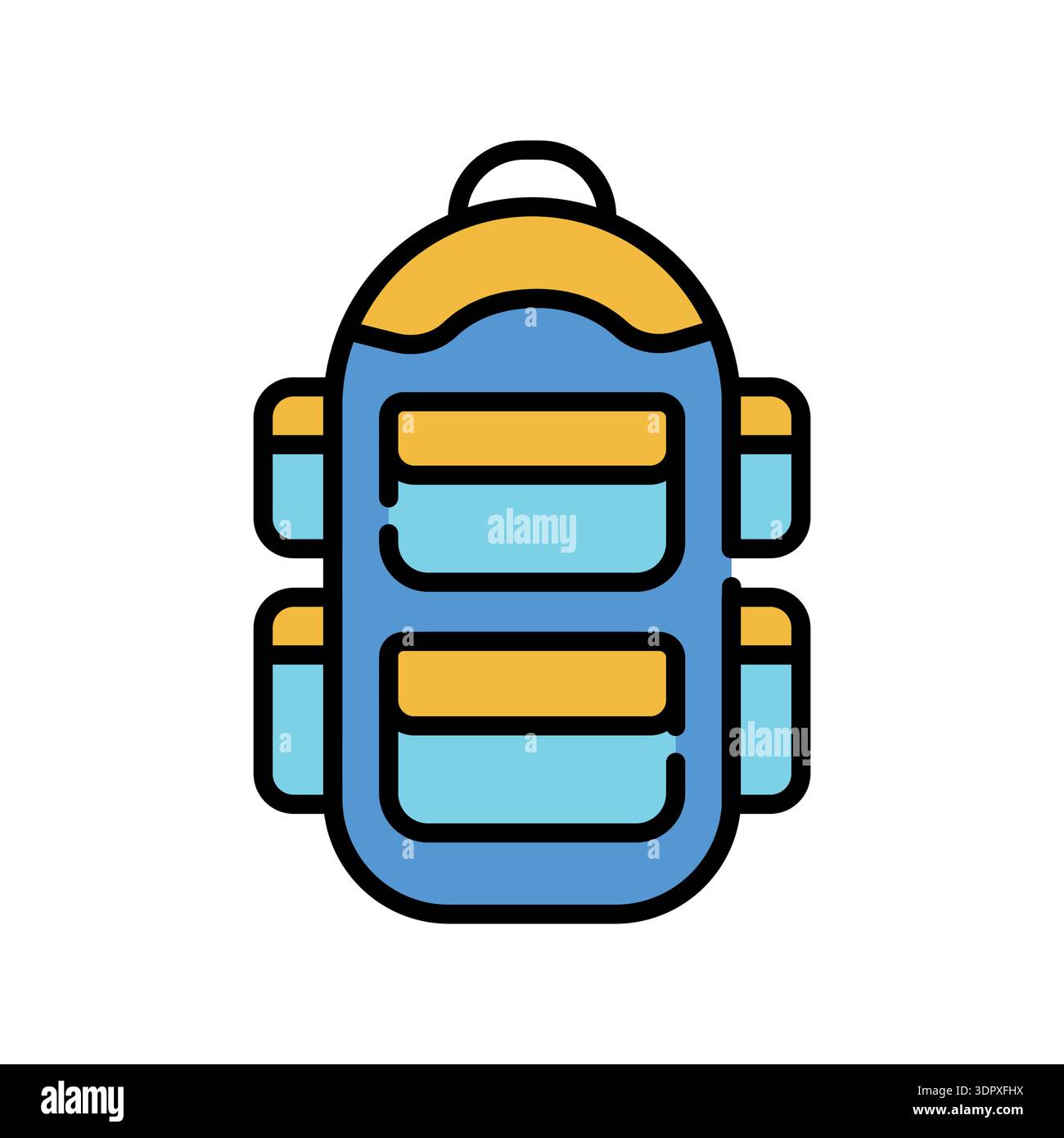 hiking backpack color line icon. Vector isolated element. Editable stroke. Stock Vector
