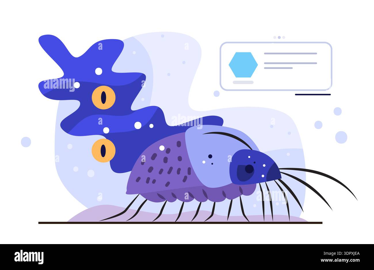 Parasite microbe infection pathogen cartoon organism abstract blue ...