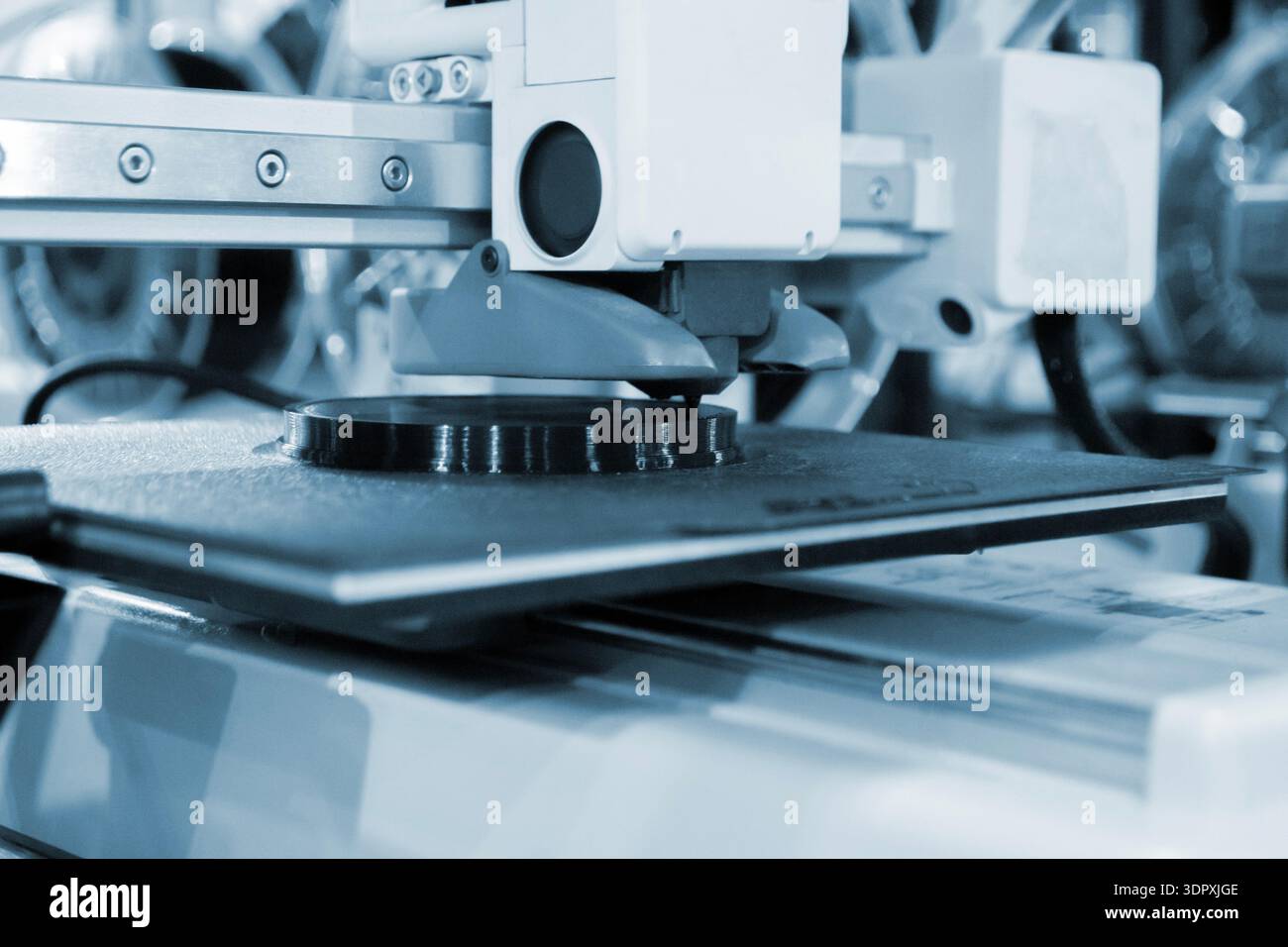3D printer. 3D printer printing object close-up. 3D printer printing ...