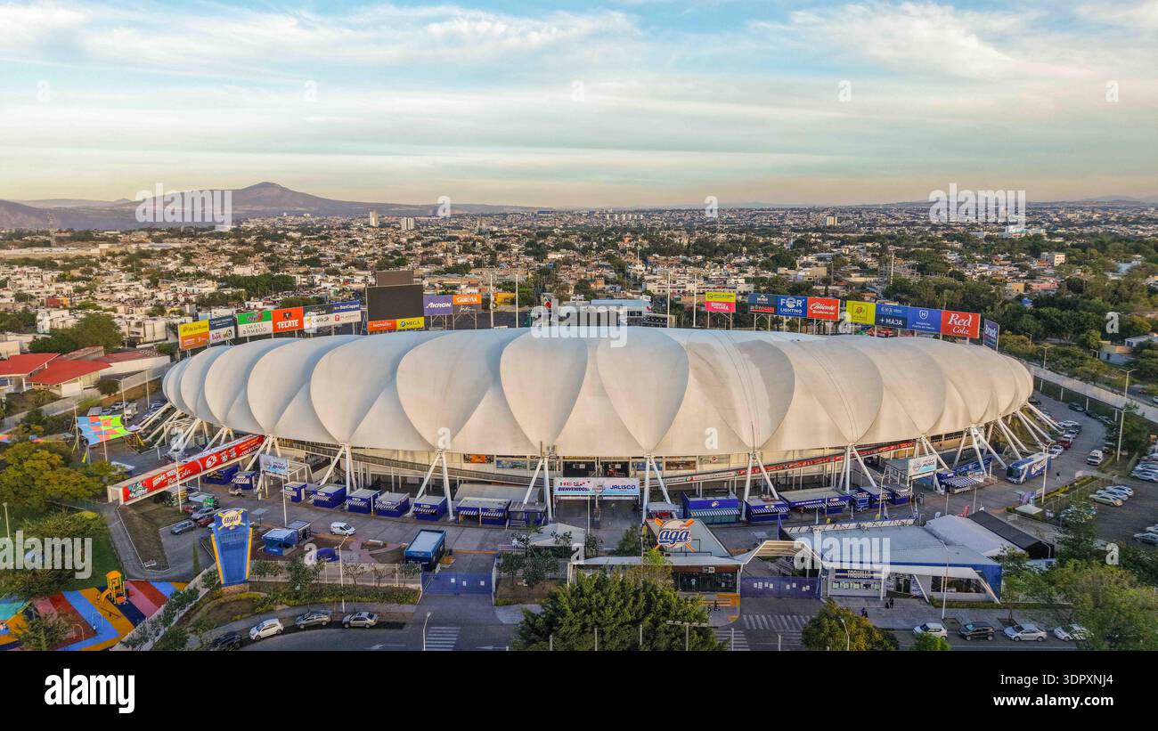 Aerial view of the city of Guadalajara and Estadio Panamericano, home
