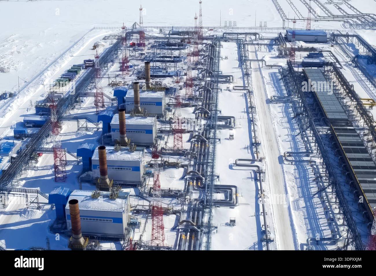 Gas treatment and drying in the gas treatment plant at the gas ...
