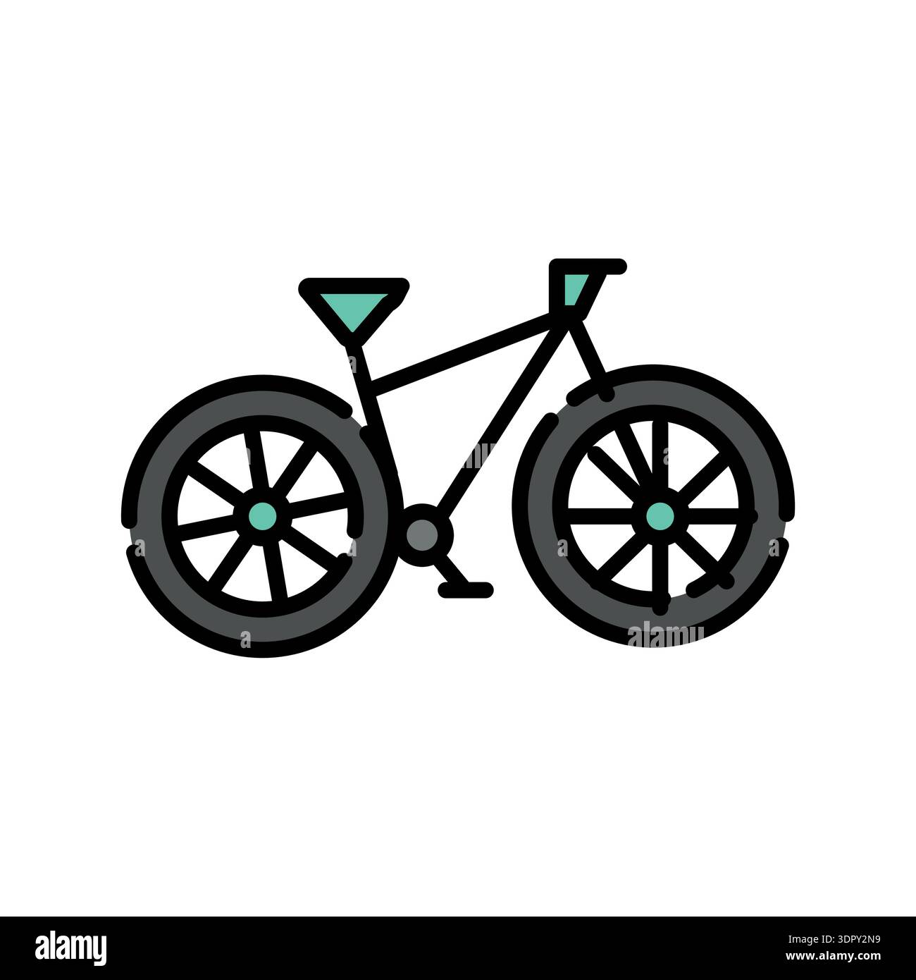 bicycle color line icon. Vector isolated element. Editable stroke. Stock Vector