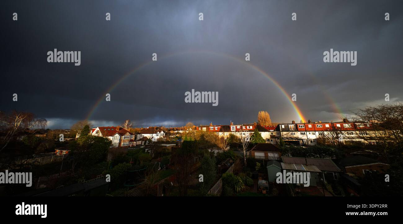 Wimbledon, London, UK. 16th Feb, 2026. Heavy regular rain showers in ...