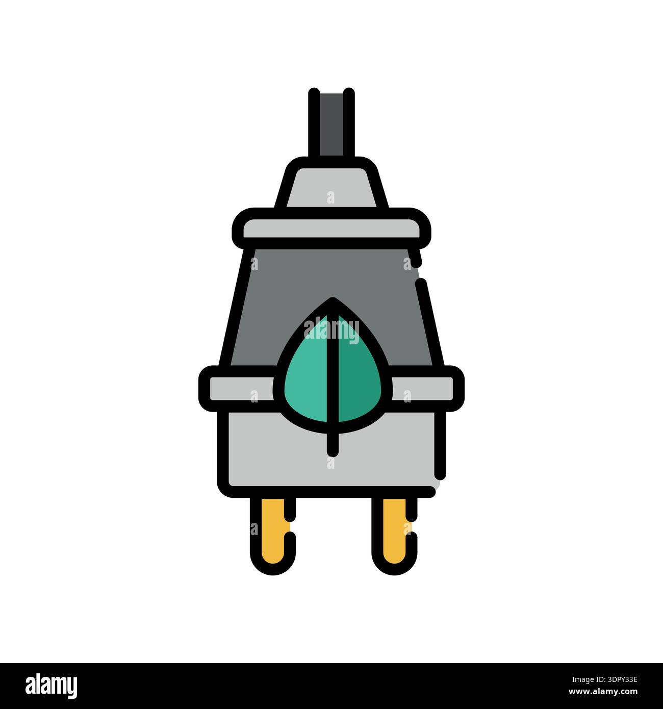 electric plug color line icon. Vector isolated element. Editable stroke. Stock Vector