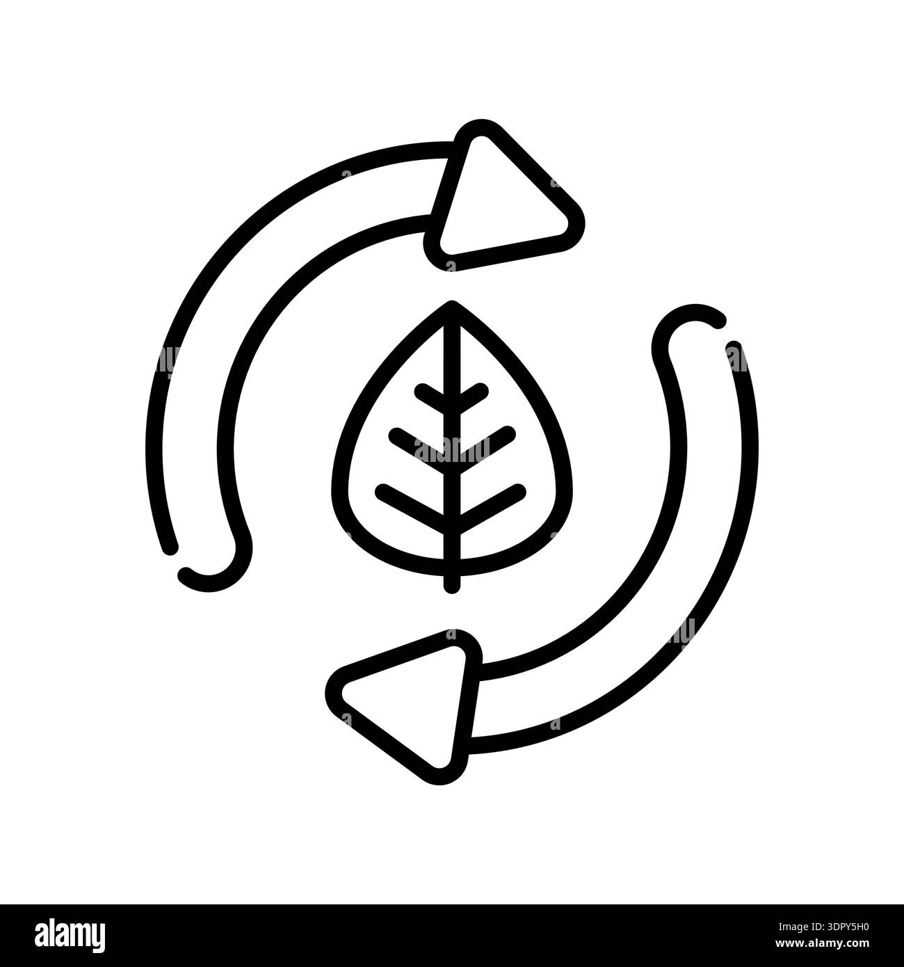 zero waste black line icon. Vector isolated element. Editable stroke. Stock Vector