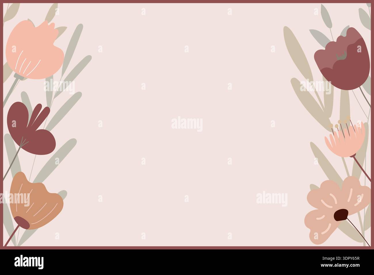 invitation with flowers and plants Stock Vector