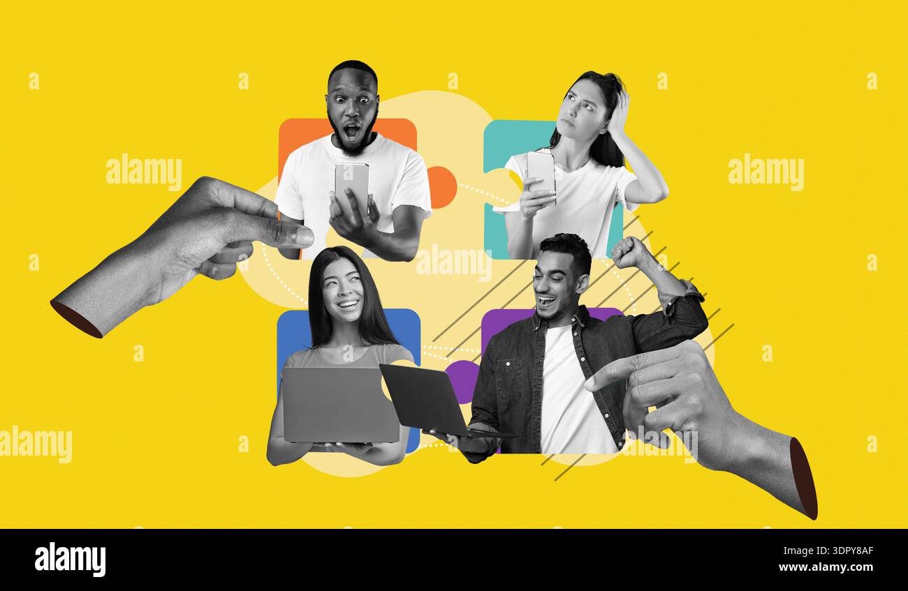 Collage of People Using Devices and Engaging in Activities Related to ...