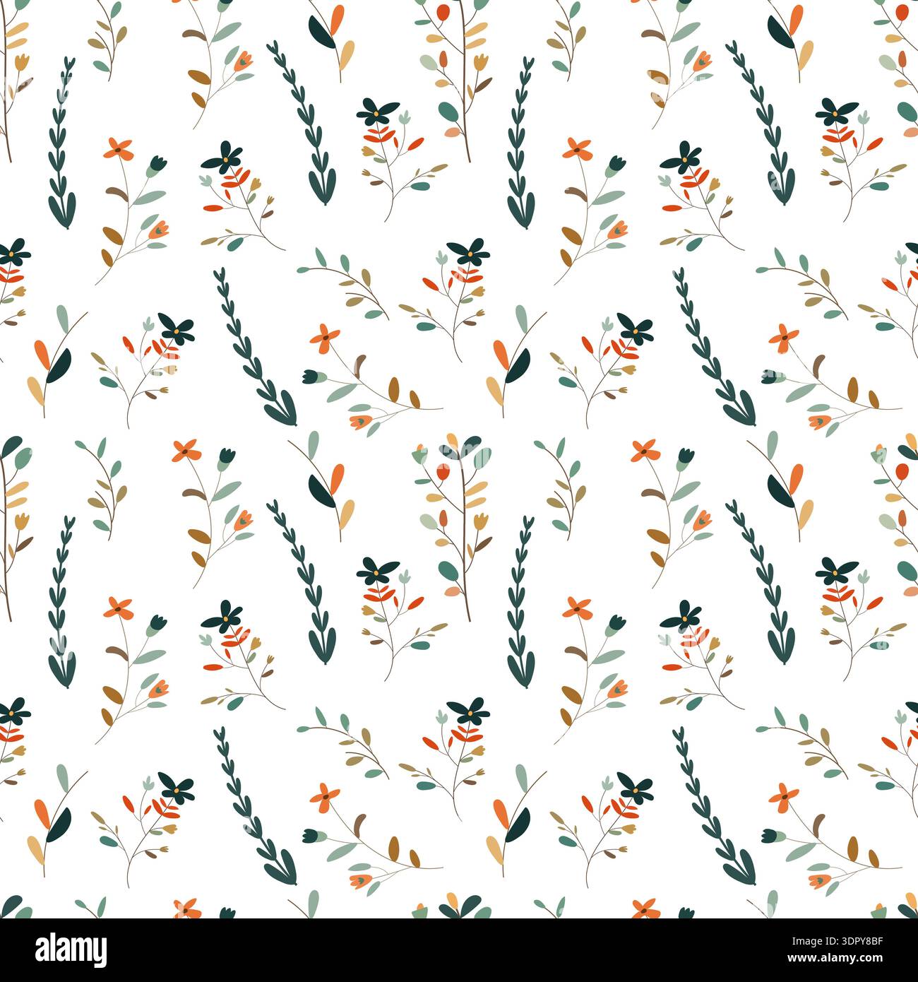 Seamless Pattern with colorful flowers Stock Vector