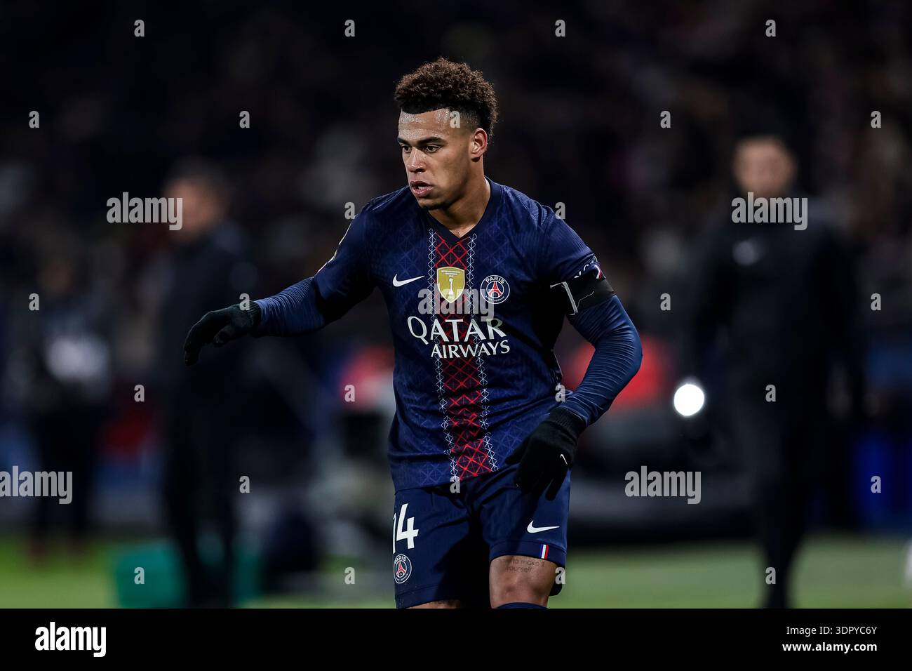 Paris, France - January 4: Désiré Doué of Paris Saint-Germain in action ...