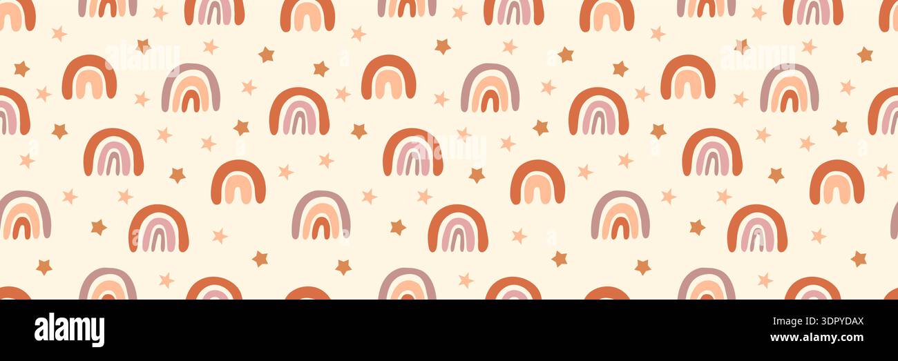 Bohemian baby seamless pattern. Stock Vector