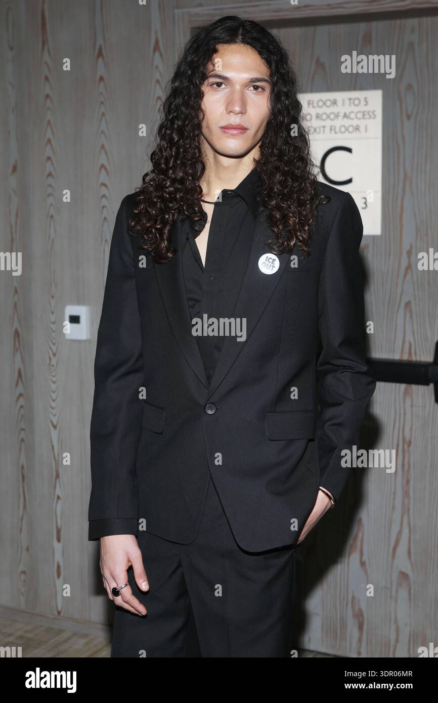 Veejay Model wearing Veejay Floresca designs during the Veejay Floresca NYFW ...