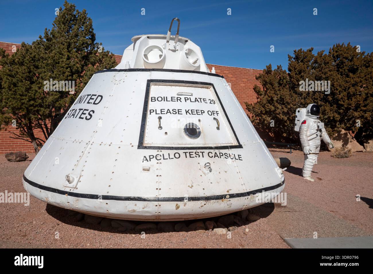 Winslow, Arizona - An Apollo test capsule is displayed at the Meteor ...