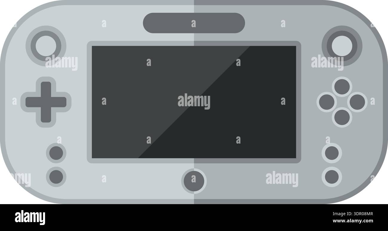 Portable game console with black screen color icon Stock Vector