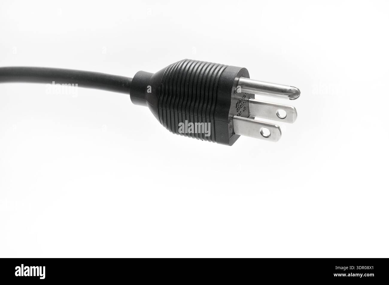 Ac Plug Line AC power plug American standard and cable on an isolated white ...