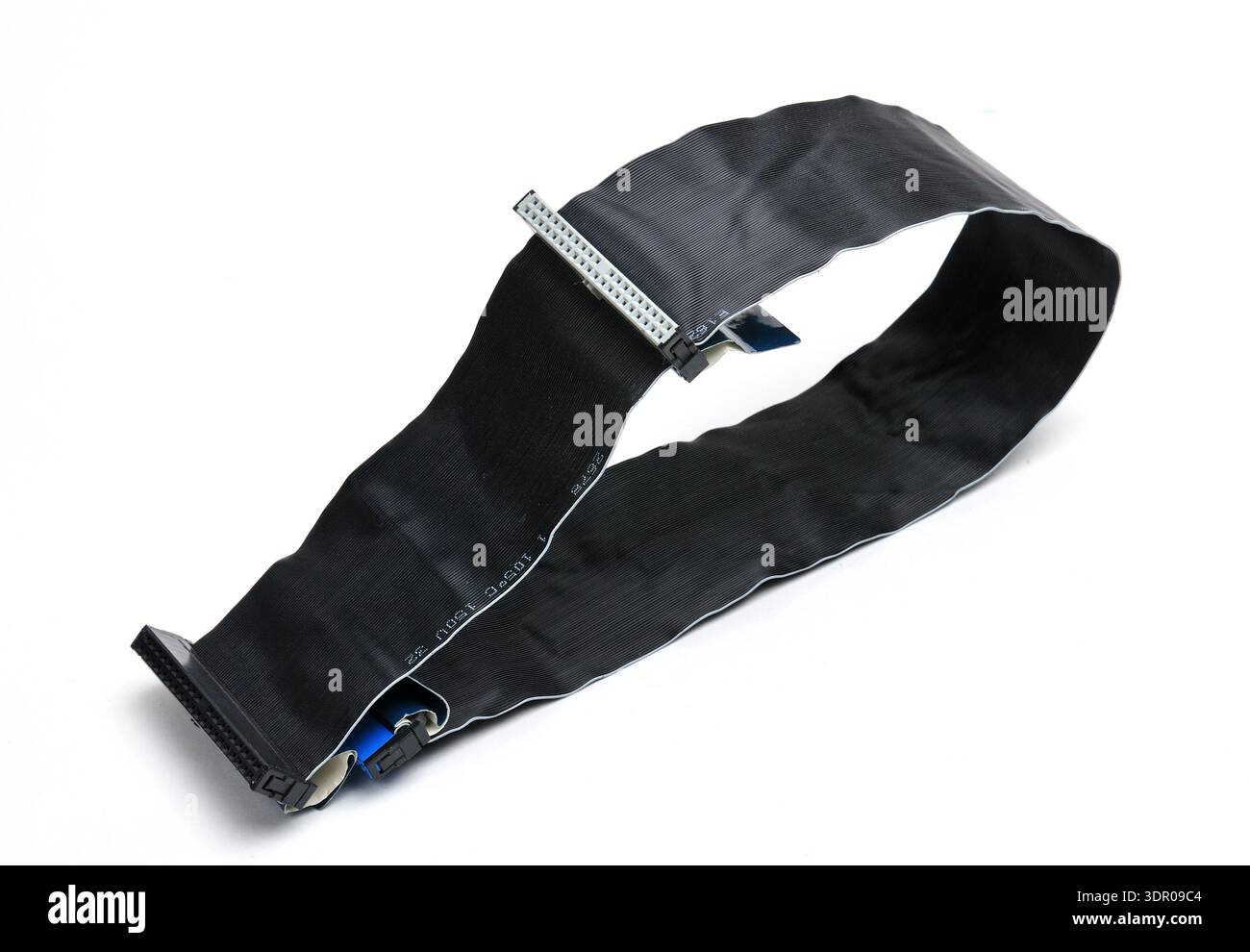 IDE cable for computer on an isolated white background Stock Photo
