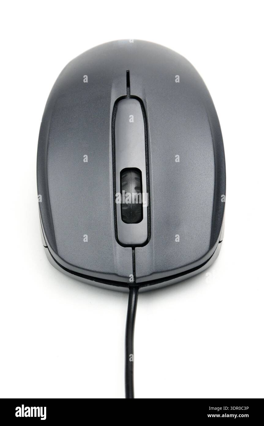 Computer mouse for issuing commands and controlling applications on an isolated white background Stock Photo