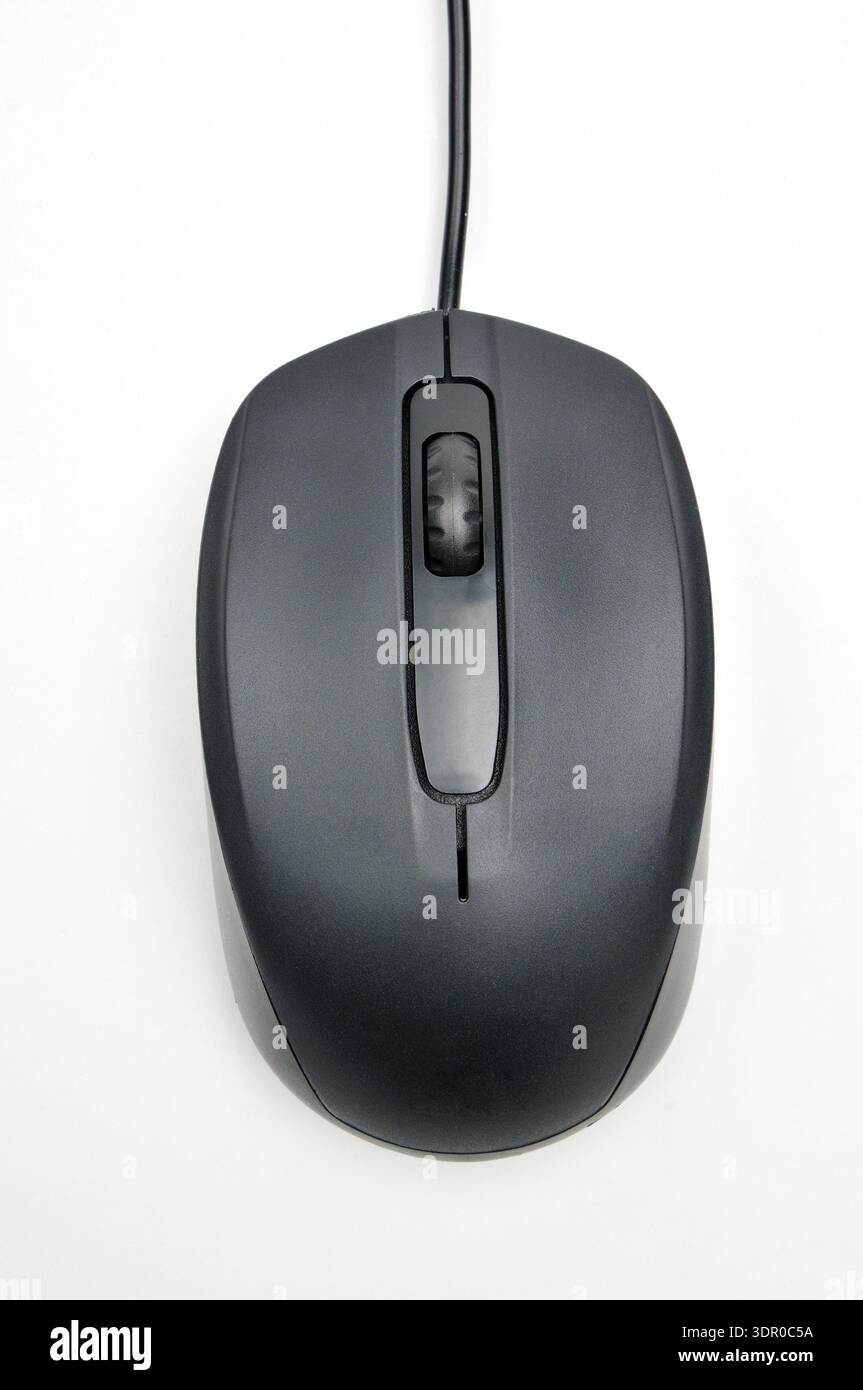 Computer mouse for issuing commands and controlling applications on an isolated white background Stock Photo