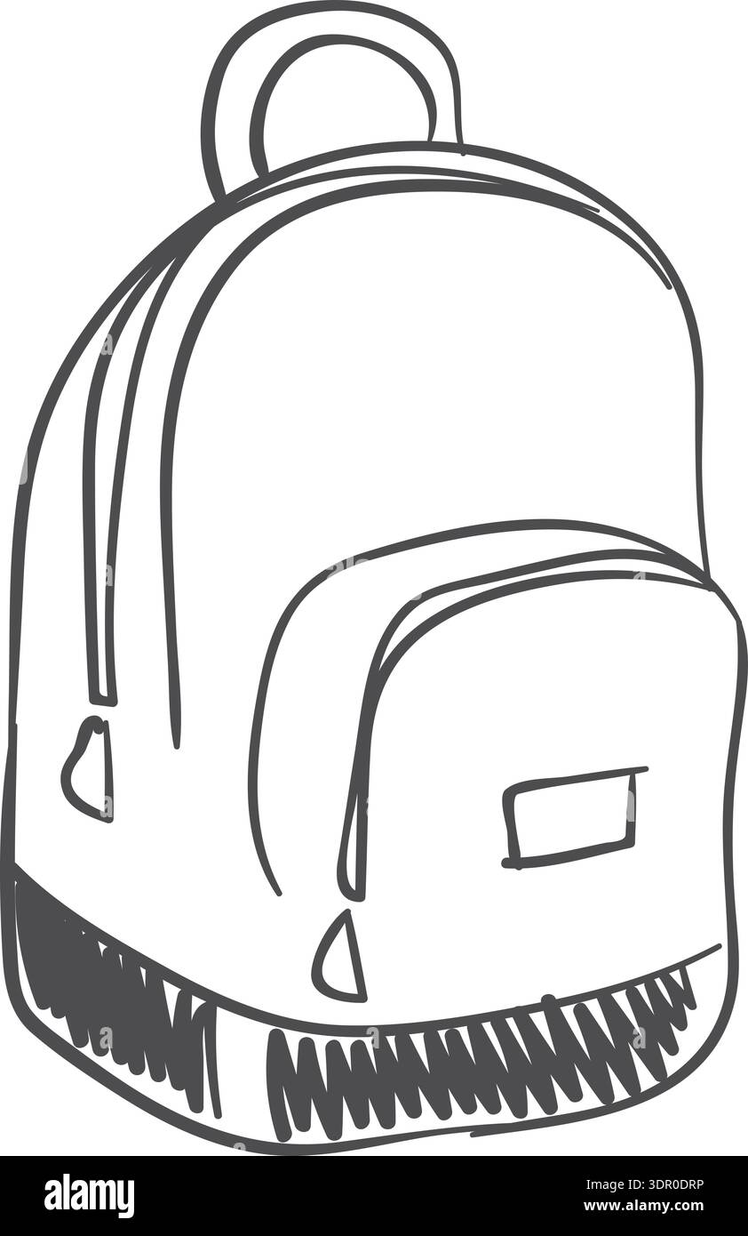 Backpack doodle. School bag hand drawn icon Stock Vector