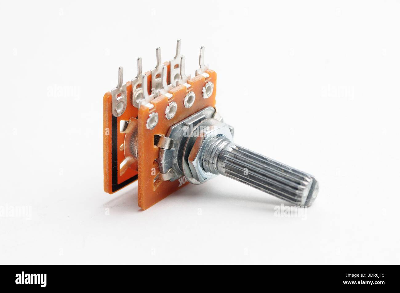 Variable resistor, potentiometer on isolated white background Stock Photo
