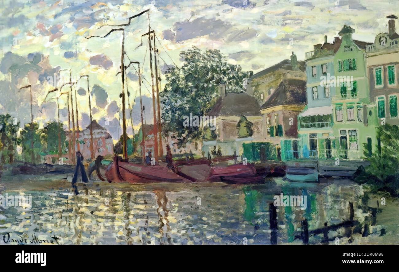 Claude Monet The Dam at Zaandam, Evening 1871 oil canvas Impressionist ...