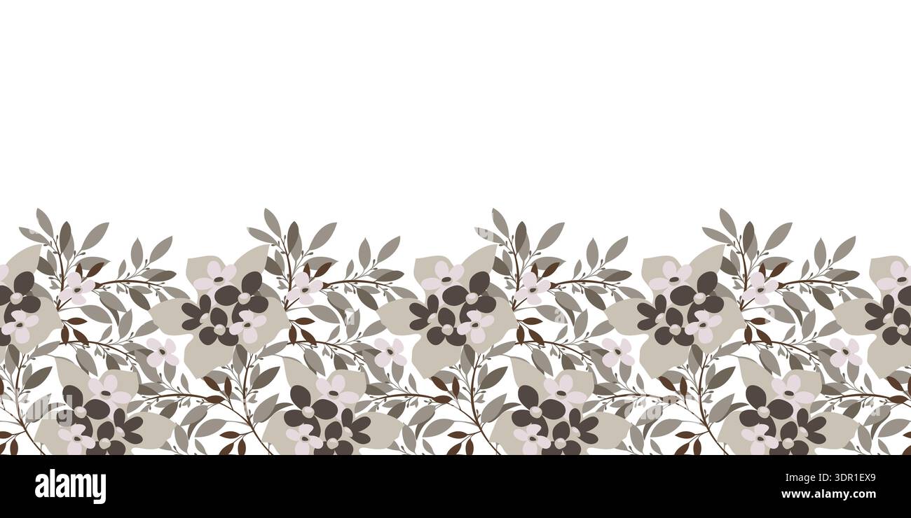 Vector floral seamless pattern, border. Stock Vector