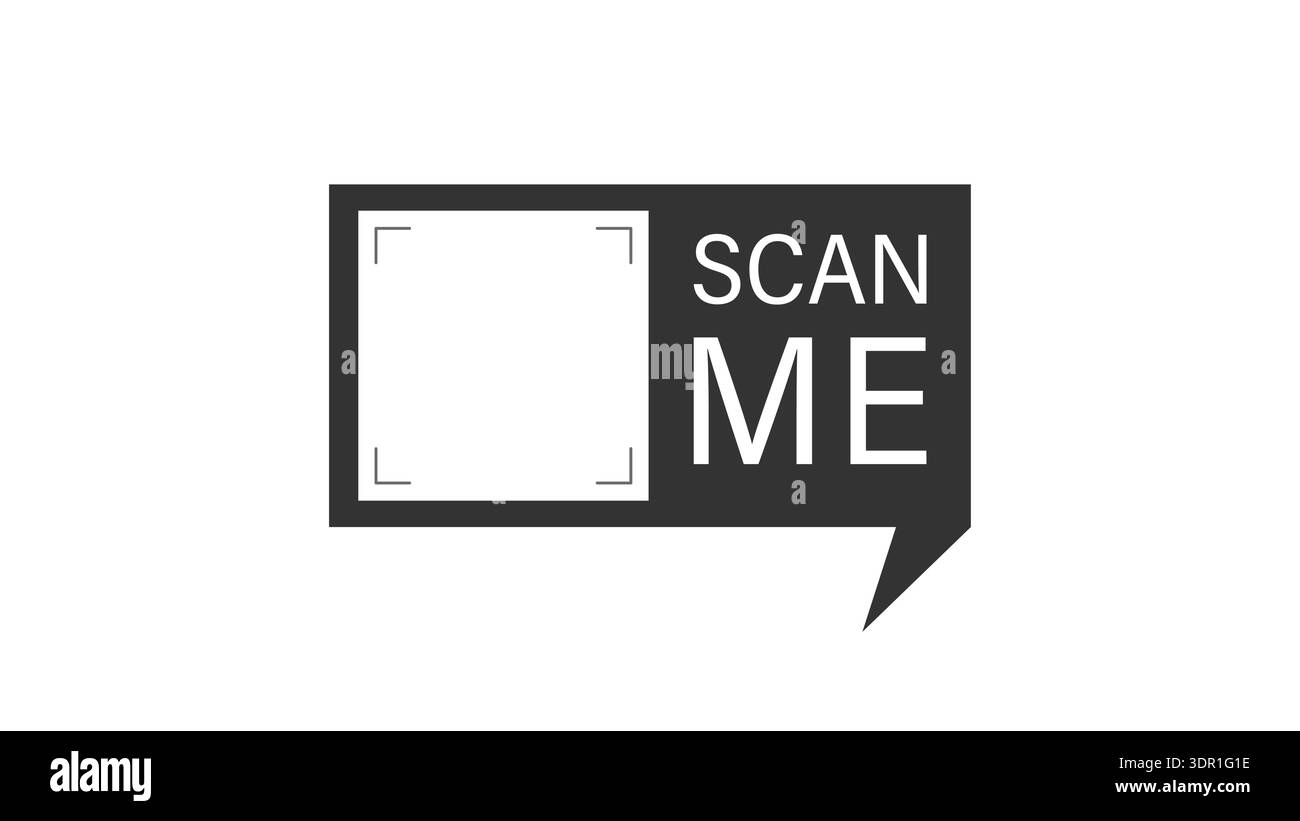 Scan me Frame. Barcode and QR code icon. Scan blank sticker for quick ...