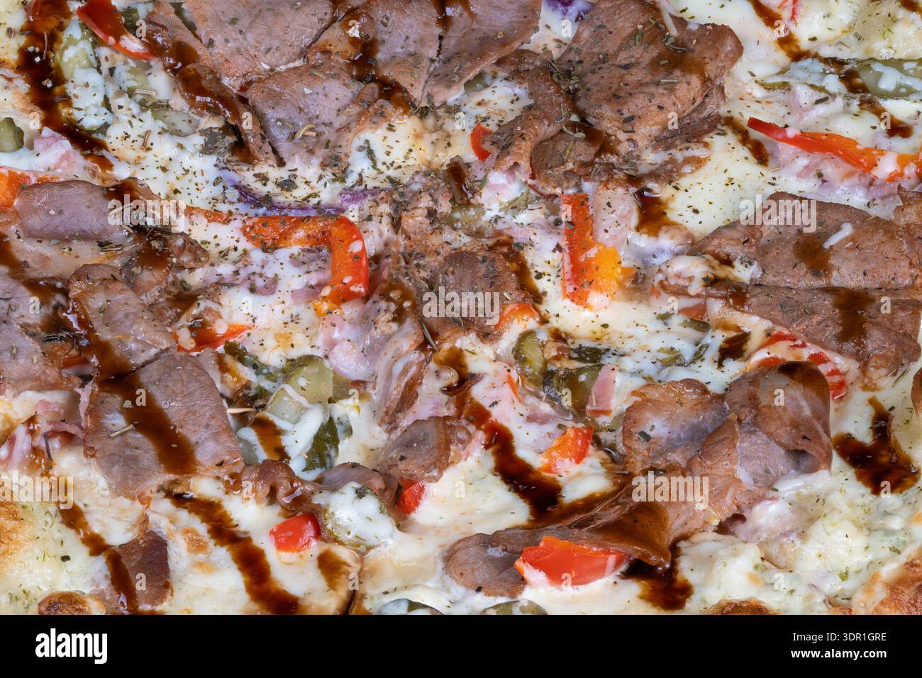 Closeup slice teriyaki pizza hi-res stock photography and images - Alamy