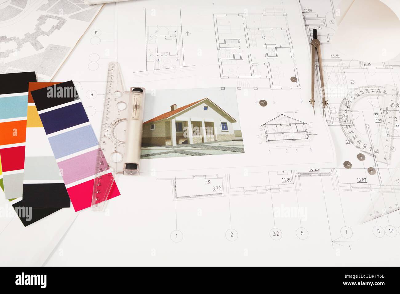 Architectural house drawings hi-res stock photography and images - Alamy