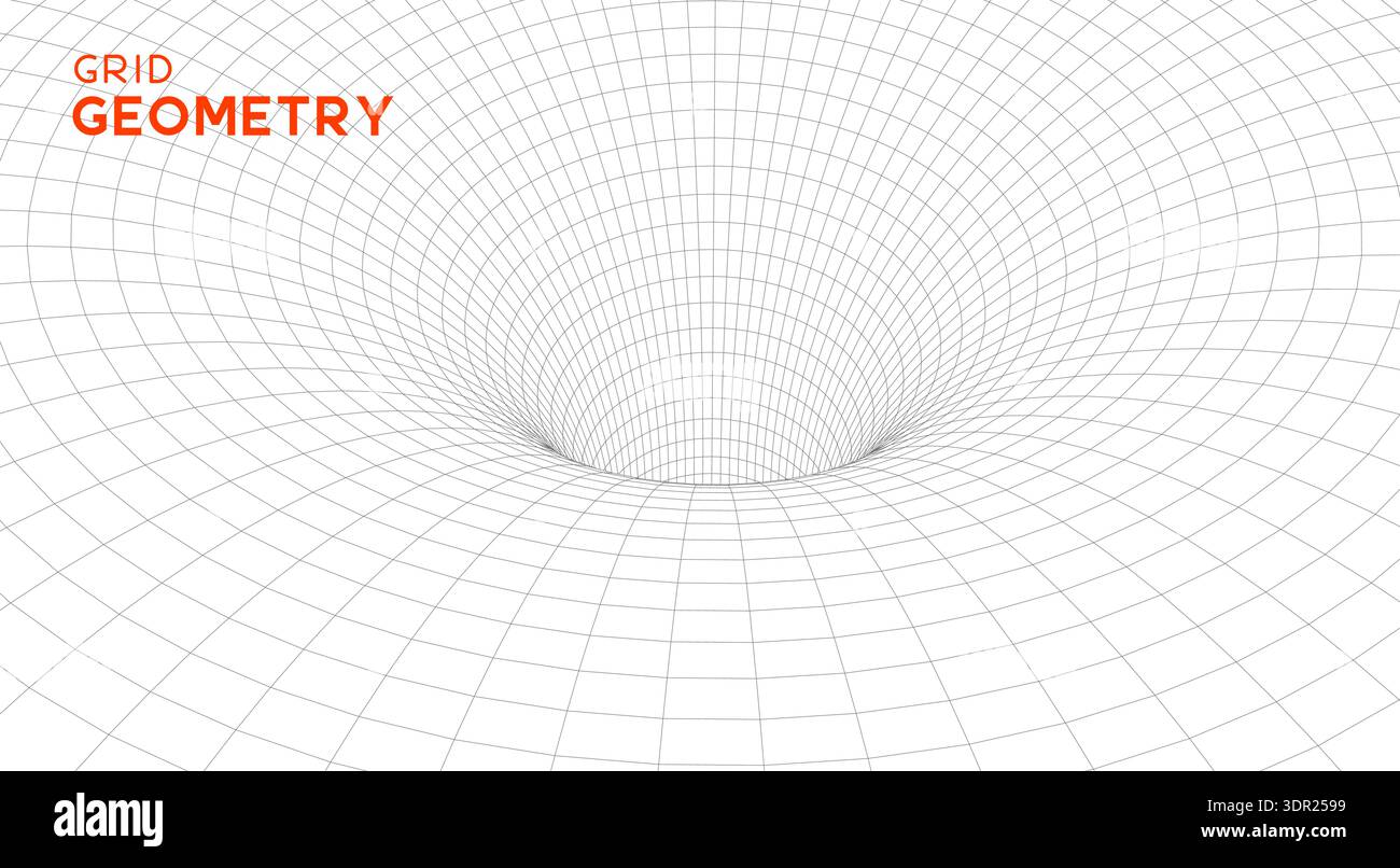 Abstract geometric 3D wireframe mesh tunnel Stock Vector