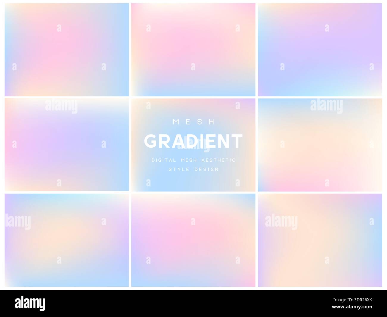 Marshmallow and candy mesh gradients. Stock Vector