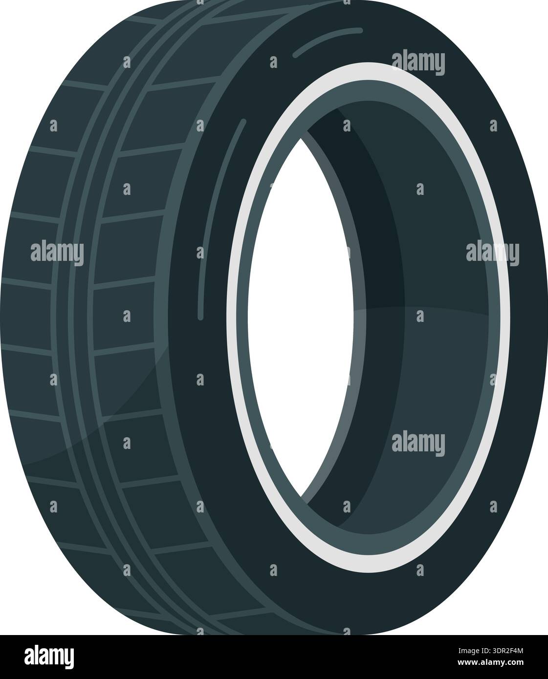 Car tyre. Black rubber wheel part cartoon icon Stock Vector Image & Art ...